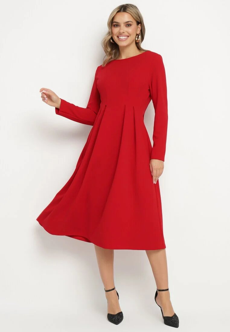 lovery Rochie Roșie Elegantă Cloș Temarielis