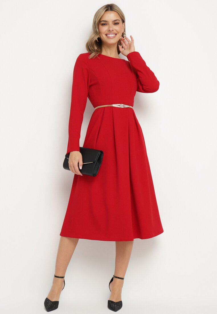 lovery Rochie Roșie Elegantă Cloș Temarielis