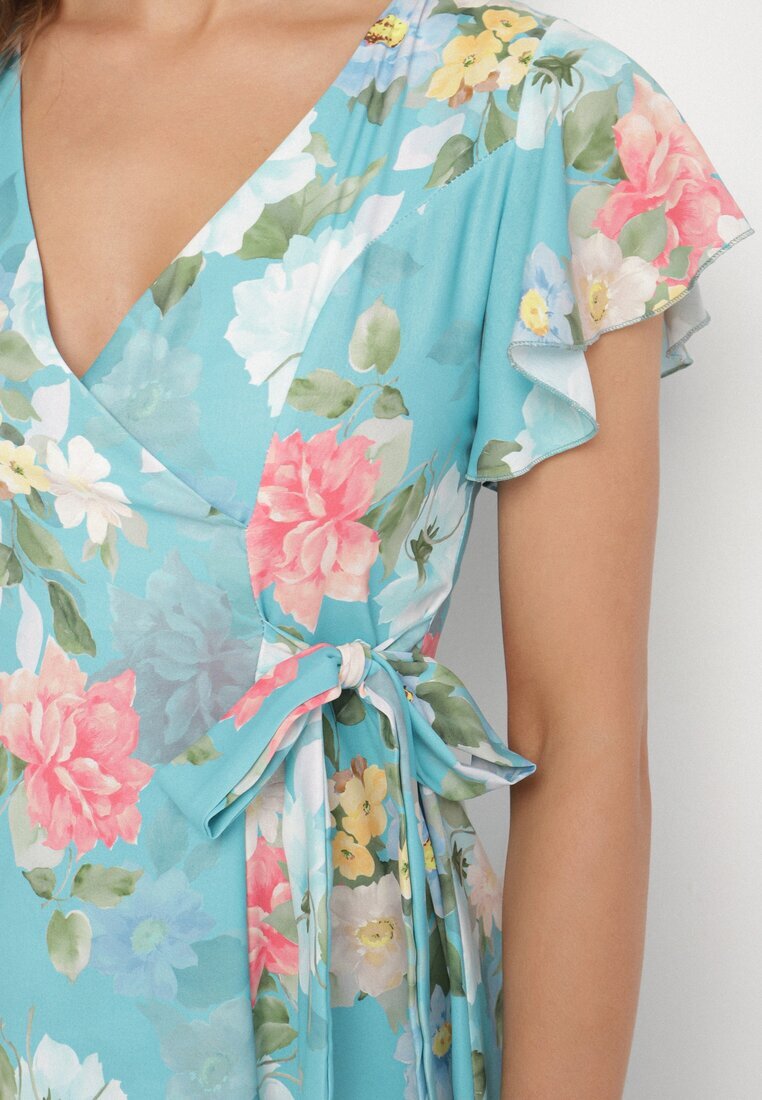 lovery Rochie Verde Florală cu decolteu petrecut Atorina