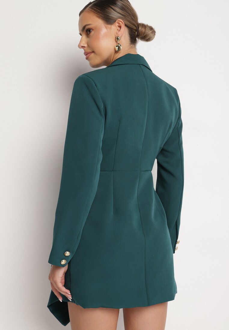lovery Rochie Verde închis Cambrată cu croială tip sacou cu mini trenă Besista