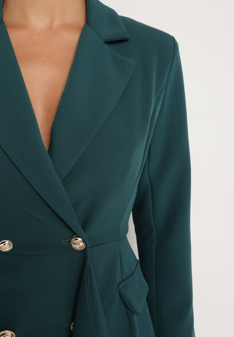 lovery Rochie Verde închis Cambrată cu croială tip sacou cu mini trenă Besista