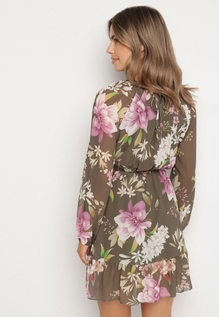 lovery Rochie Verde închis evazată florală Zeramera