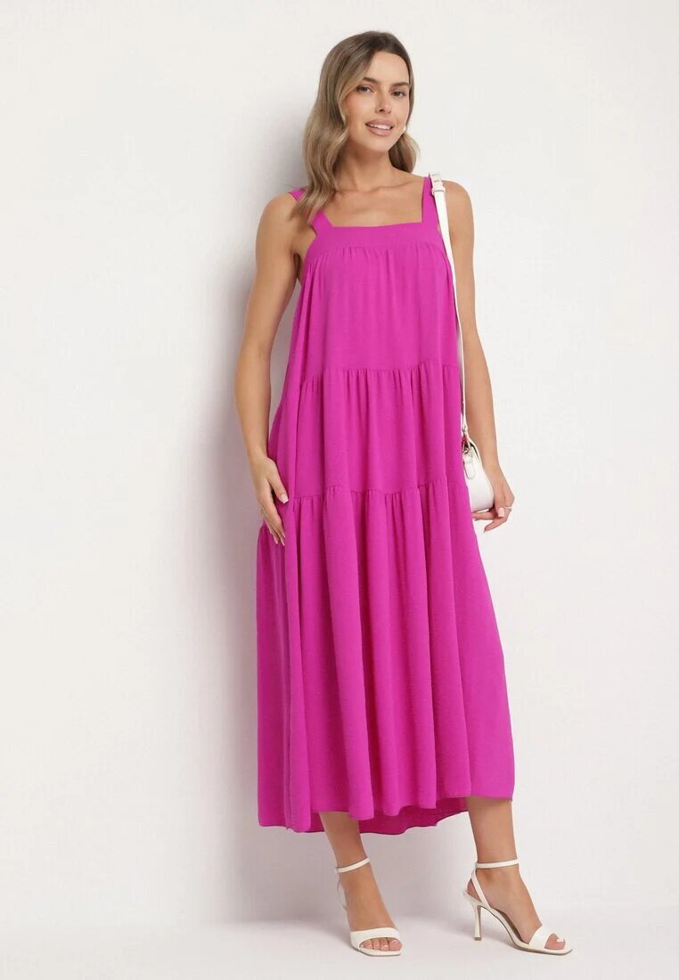 lovery Rochie Violet cu croi evazat cu legătură la spate Savinelle