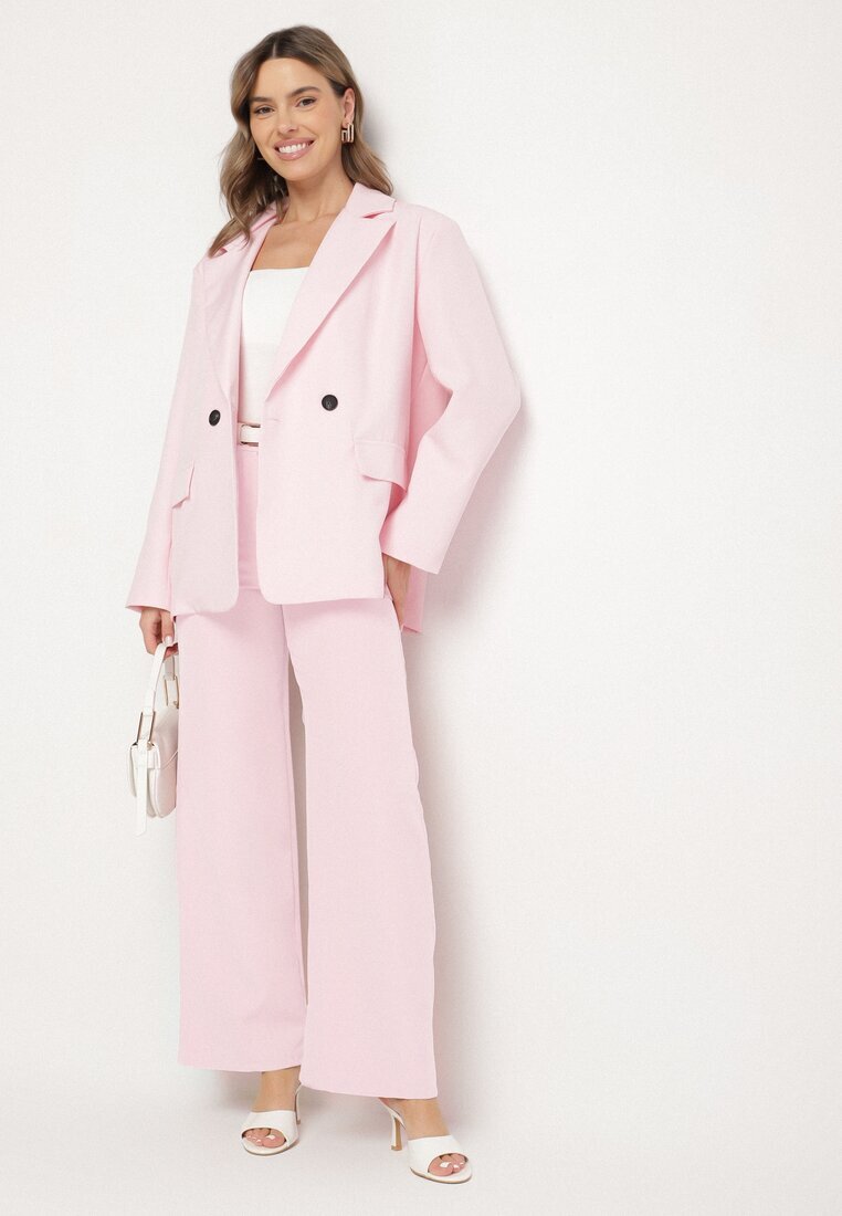 lovery Sacou Roz Dublu Rând Cu Croi Cutie Oversize Kosalia