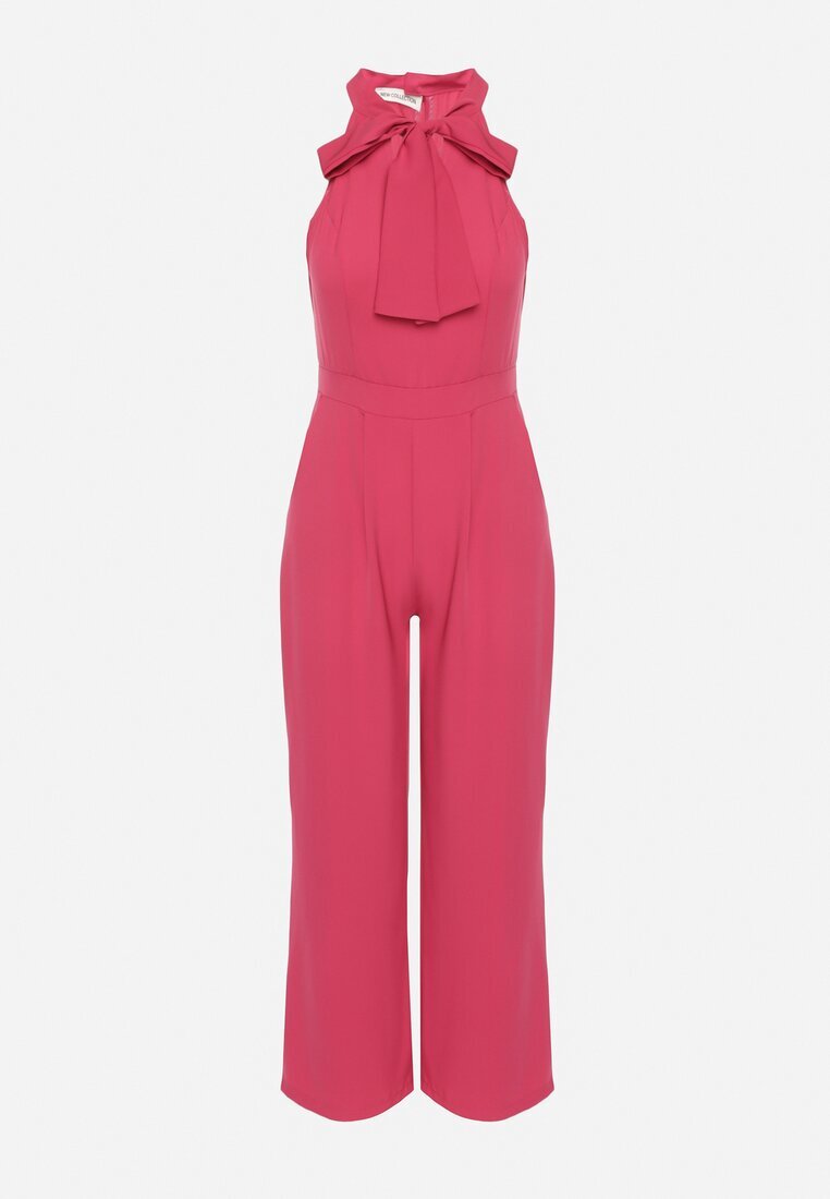 lovery Salopetă Fucsia Fără Mâneci cu Legătură Decorativă și Picioare Largi Silarine