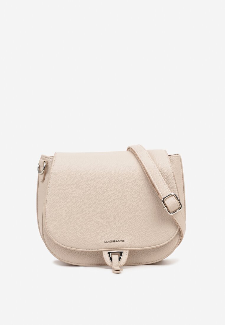 luigisanto Geantă crossbody bej cu două compartimente cu clapă decorativă Redavinae