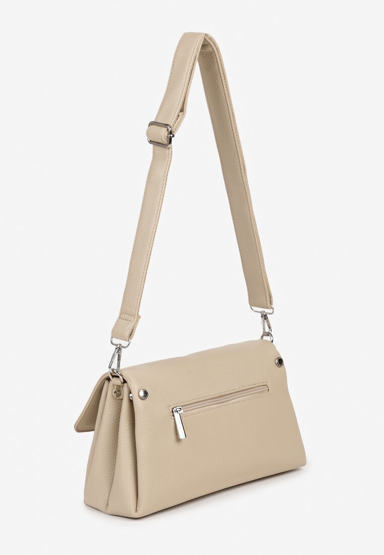 luigisanto Geantă crossbody bej în formă trapezoidală cu clapă Savionelle