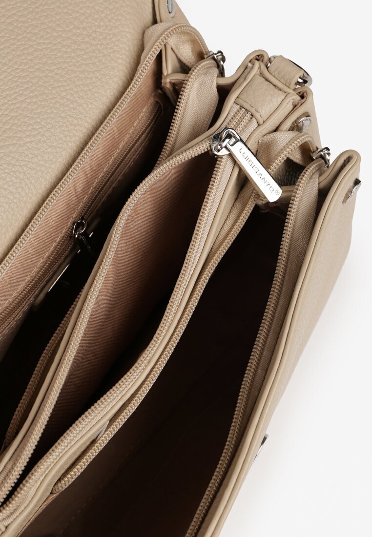 luigisanto Geantă crossbody bej în formă trapezoidală cu clapă Savionelle