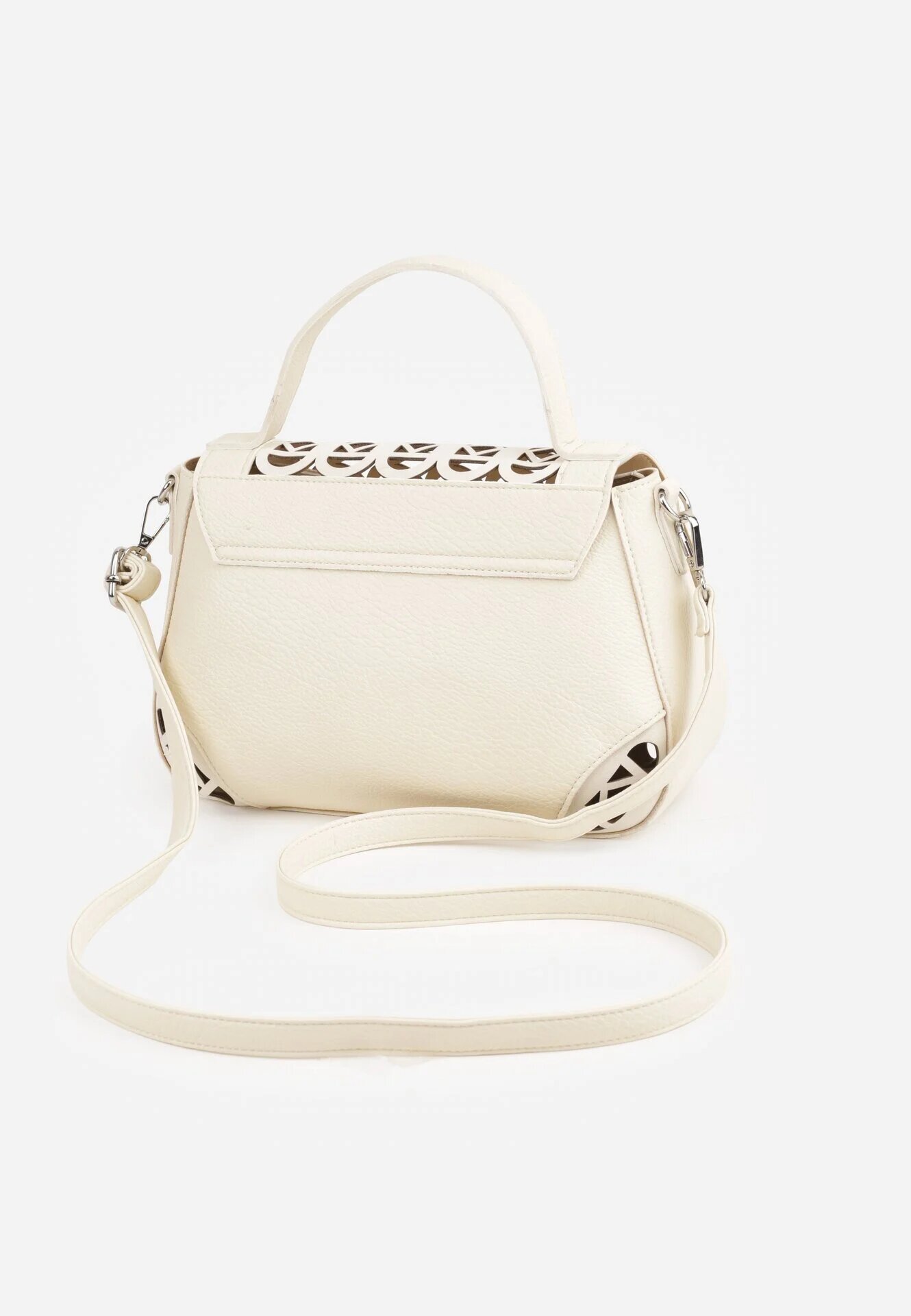 luigisanto Geantă crossbody cu mâner decorată cu inserții ajurate Nomipea Bej