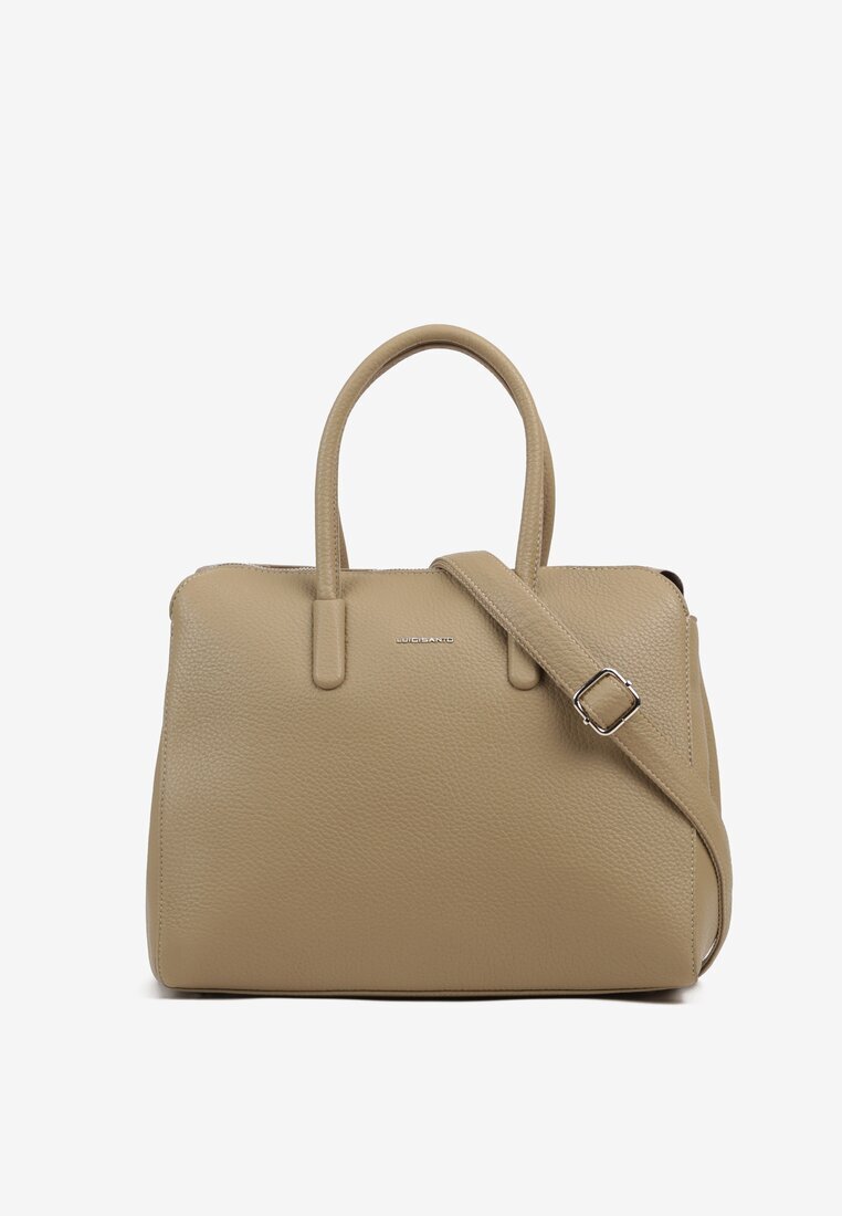 luigisanto Geantă shopper trapezoidală bej închis Sormeia