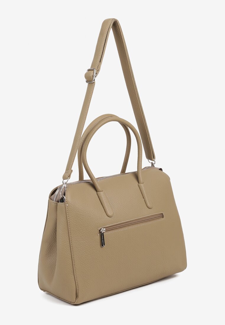 luigisanto Geantă shopper trapezoidală bej închis Sormeia