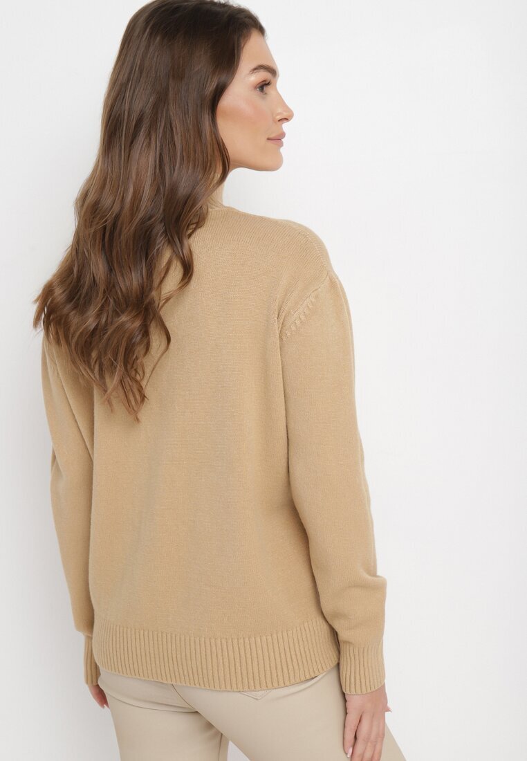 m&d fashion Pulover pe gât Bej Prisca
