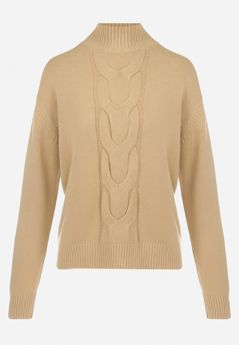 m&d fashion Pulover pe gât Bej Prisca