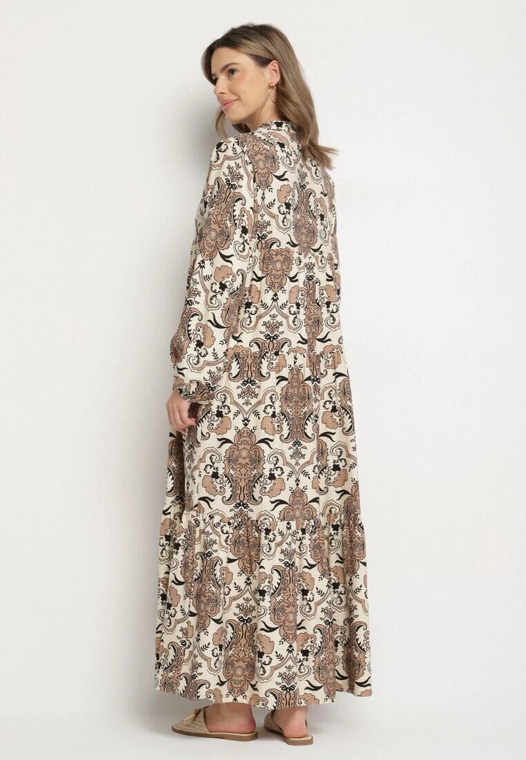 m&d fashion Rochie Maro din Viscoză Evazată cu Decolteu în V Atelida