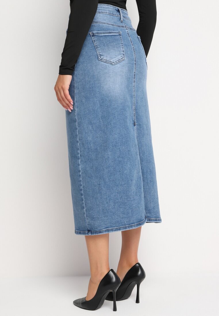 m.sara Fustă Albastră din denim tip creion Brunavia