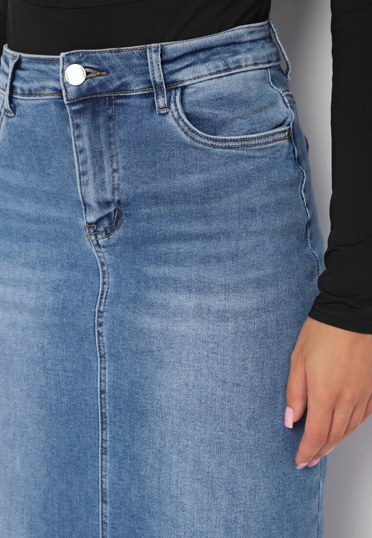 m.sara Fustă Albastră din denim tip creion Brunavia
