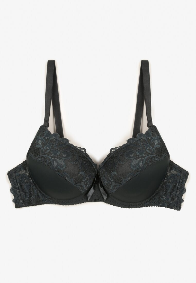 mag - net Sutien Verde închis Push-up cu model din dantelă Lanovinea