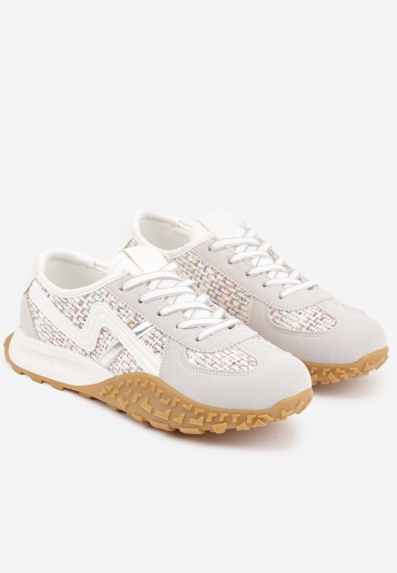 maira Adidași Gri cu Talpă Abstractă cu Relief și Curele Decorative Emaliane