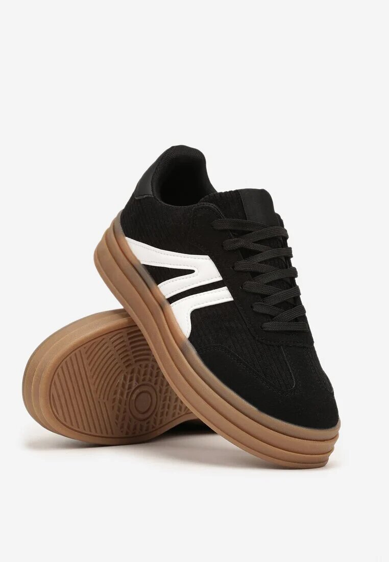maira Adidași negri în Stil de Tenisi cu Talpă Groasă cu Model Geometric Wevirra