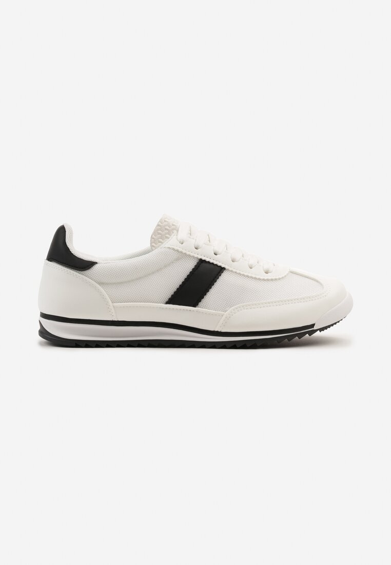 maira Sneakers albi cu bandă decorativă Cleota