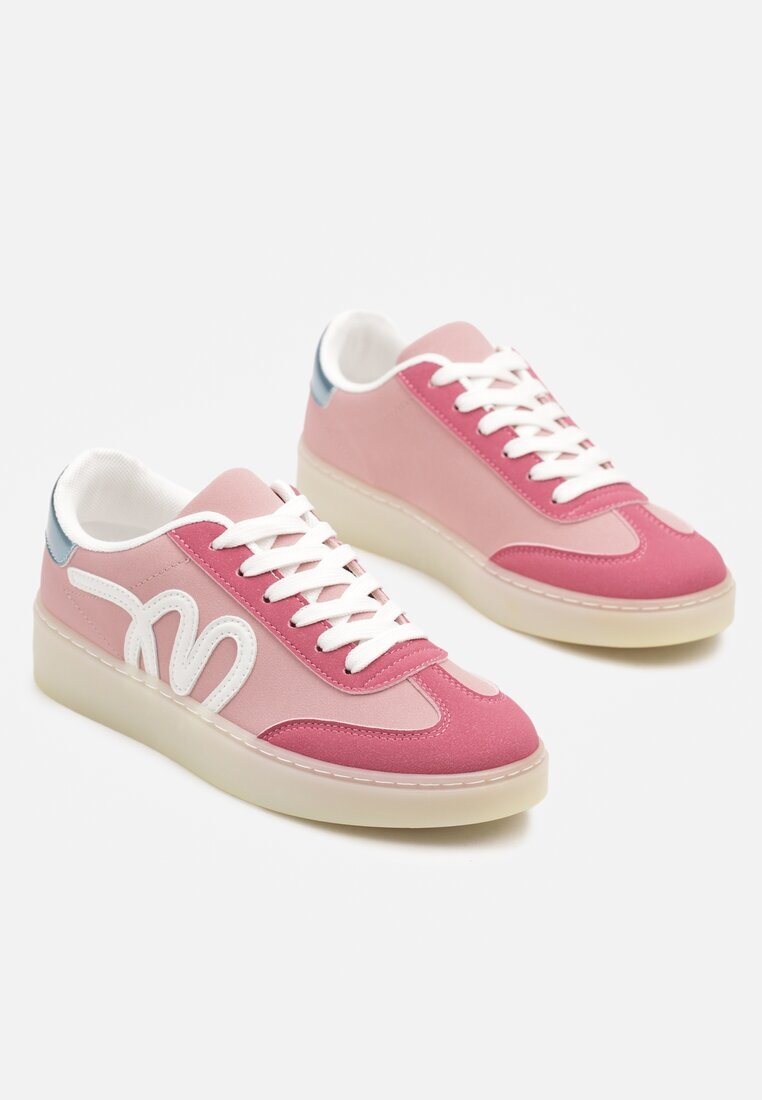 maira Sneakers Roz în Stilul Tenisilor Clasici cu Aplicație Decorativă Elddiva