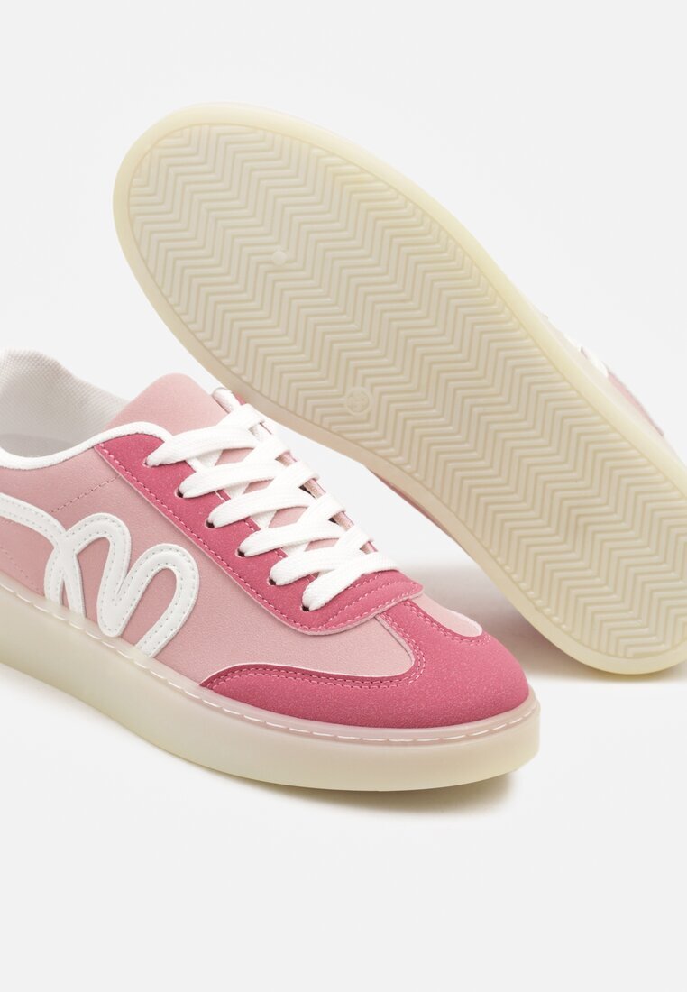 maira Sneakers Roz în Stilul Tenisilor Clasici cu Aplicație Decorativă Elddiva