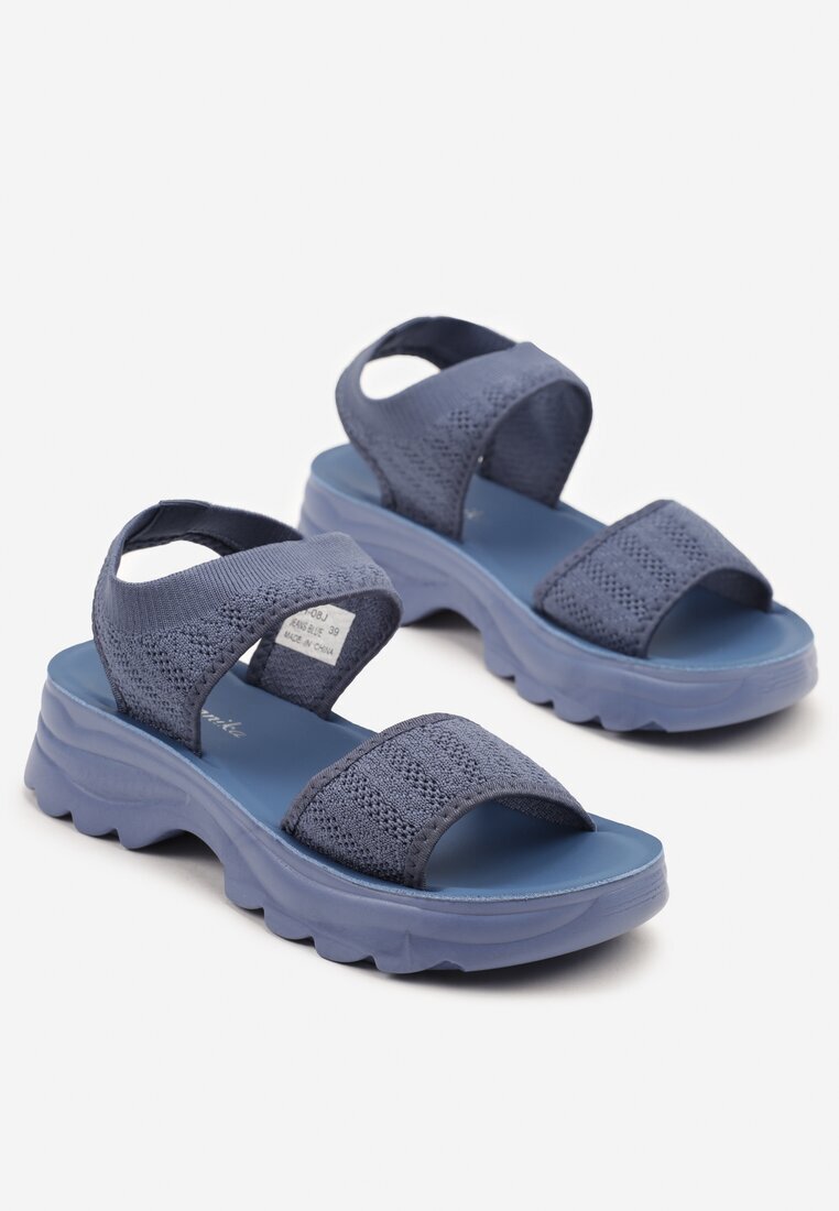 mannika Sandale slip-on albastre în stil sportiv Palasiela