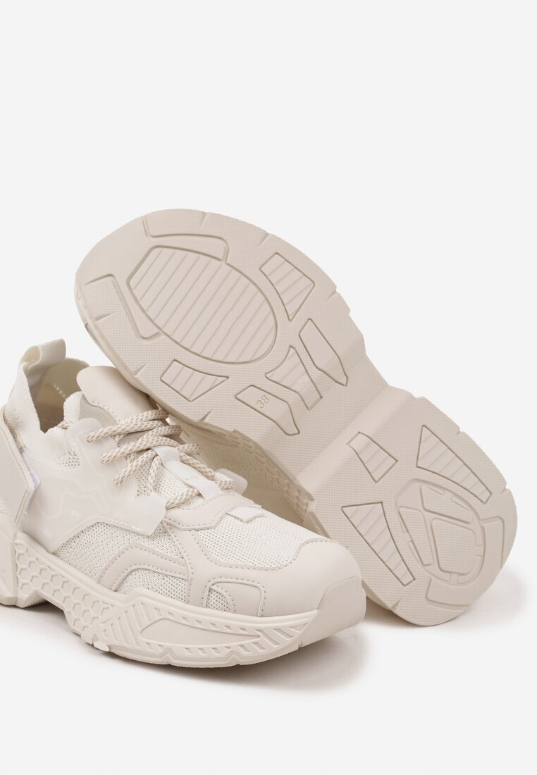 marquiiz Adidași Bej Streetwear pe Talpă cu Reliefuri și Velcro Zilanne
