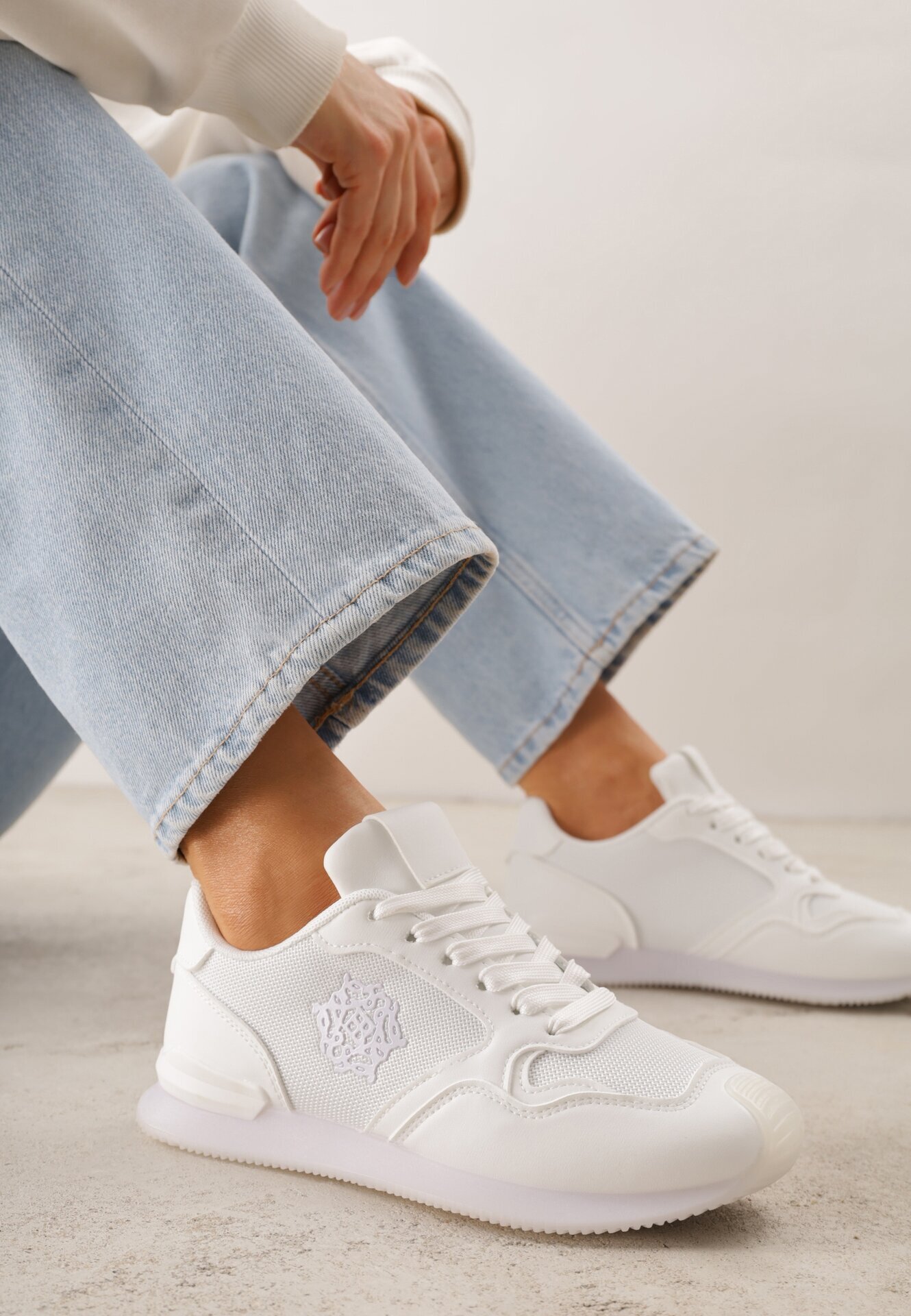 marquiiz Sneakers Casual Albe cu Cusături Decorative Chlylee