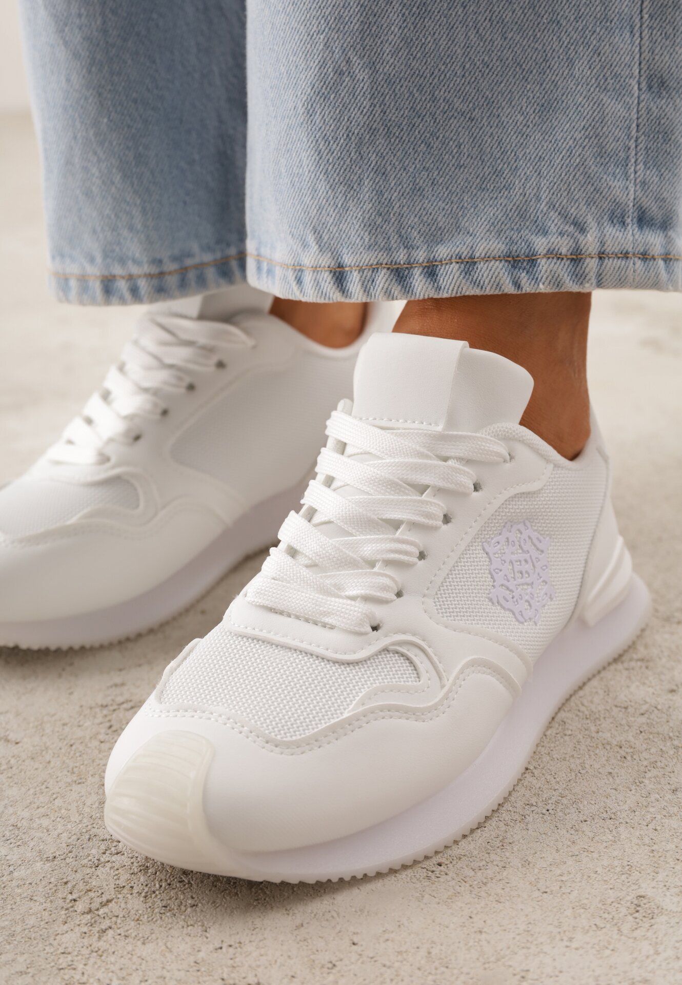 marquiiz Sneakers Casual Albe cu Cusături Decorative Chlylee