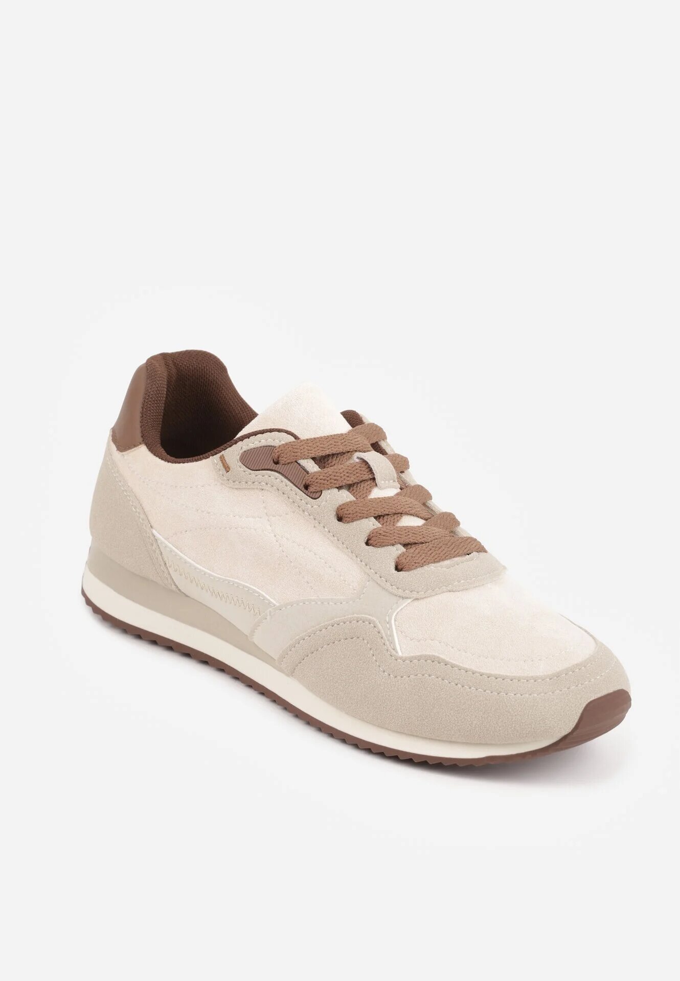 marquiiz Sneakers casuale din imitație de piele întoarsă cu talpă profilată Alevtina Bej