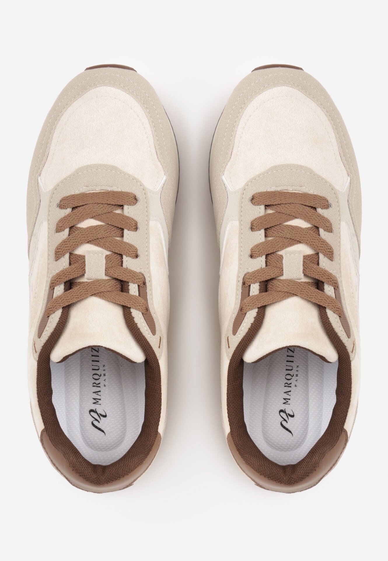marquiiz Sneakers casuale din imitație de piele întoarsă cu talpă profilată Alevtina Bej