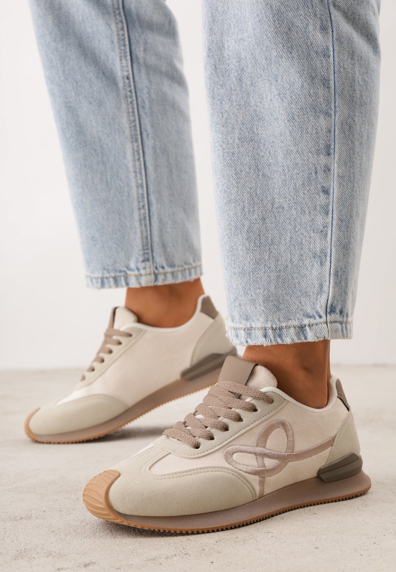 marquiiz Sneakers decorați cu model geometric Sameen Bej Bej