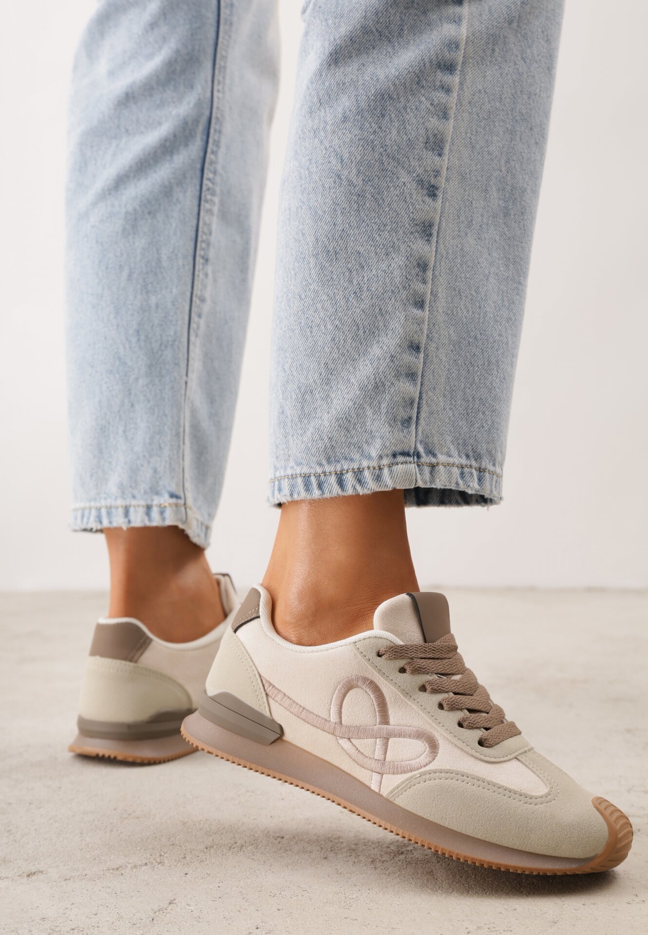 marquiiz Sneakers decorați cu model geometric Sameen Bej Bej