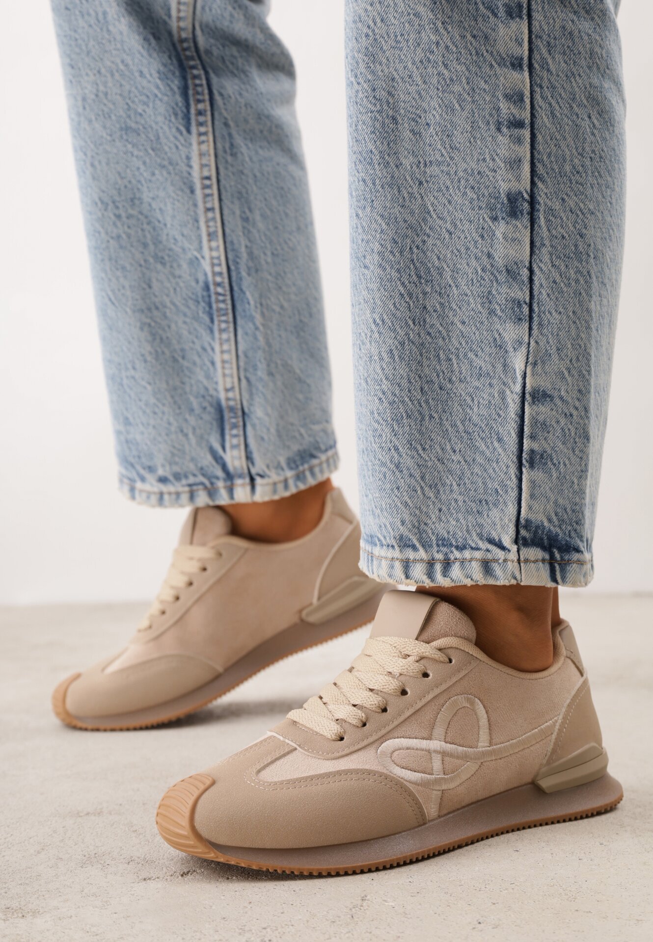 marquiiz Sneakers decorați cu model geometric Sameen Bej Bej închis