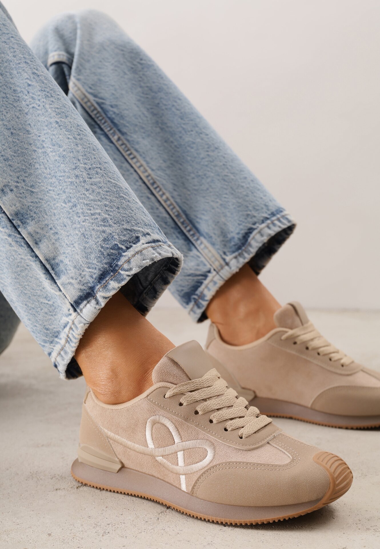 marquiiz Sneakers decorați cu model geometric Sameen Bej Bej închis