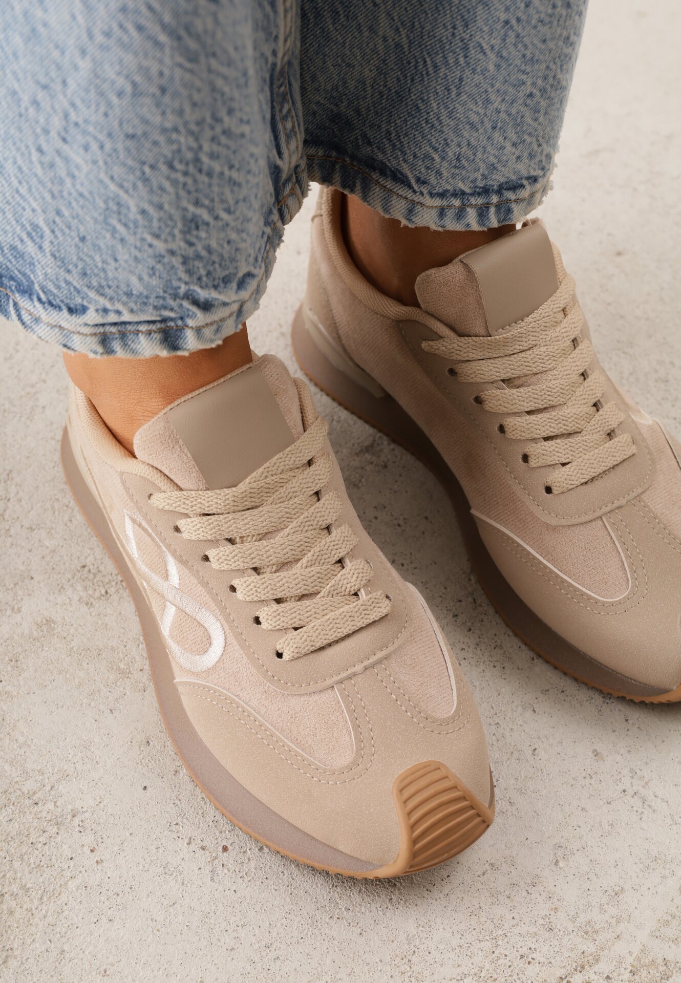 marquiiz Sneakers decorați cu model geometric Sameen Bej Bej închis