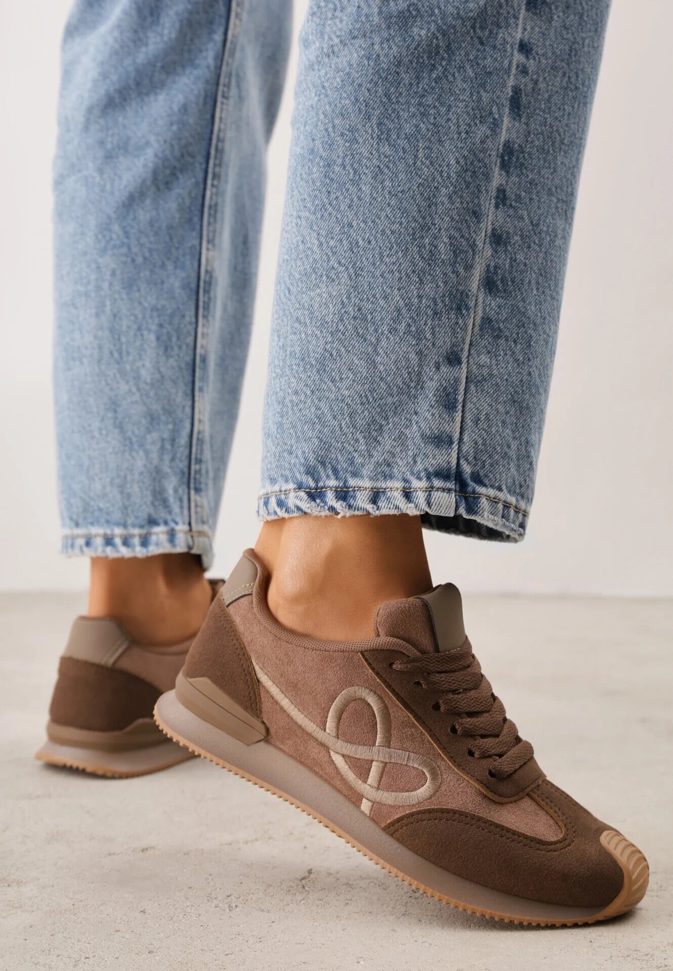 marquiiz Sneakers decorați cu model geometric Sameen Bej Maro