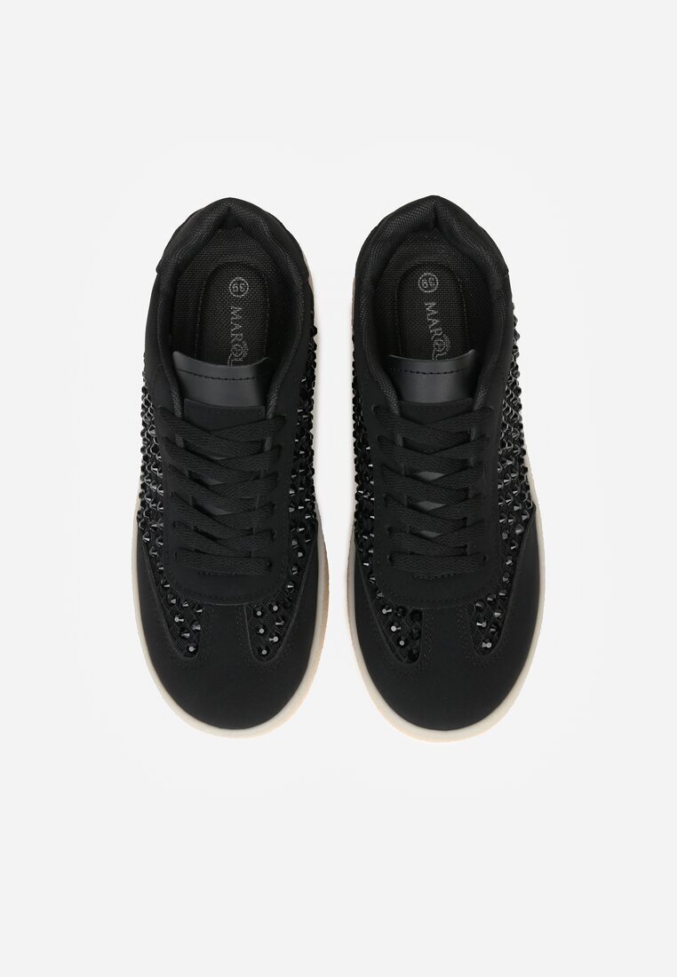 marquiiz Sneakers Negre pe Talpă Groasă Decorați cu Zirconii Orinrya