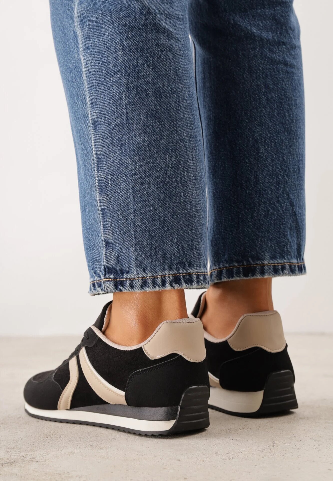 marquiiz Sneakers sport din imitație de piele întoarsă cu inserții geometrice Shanoom Negri