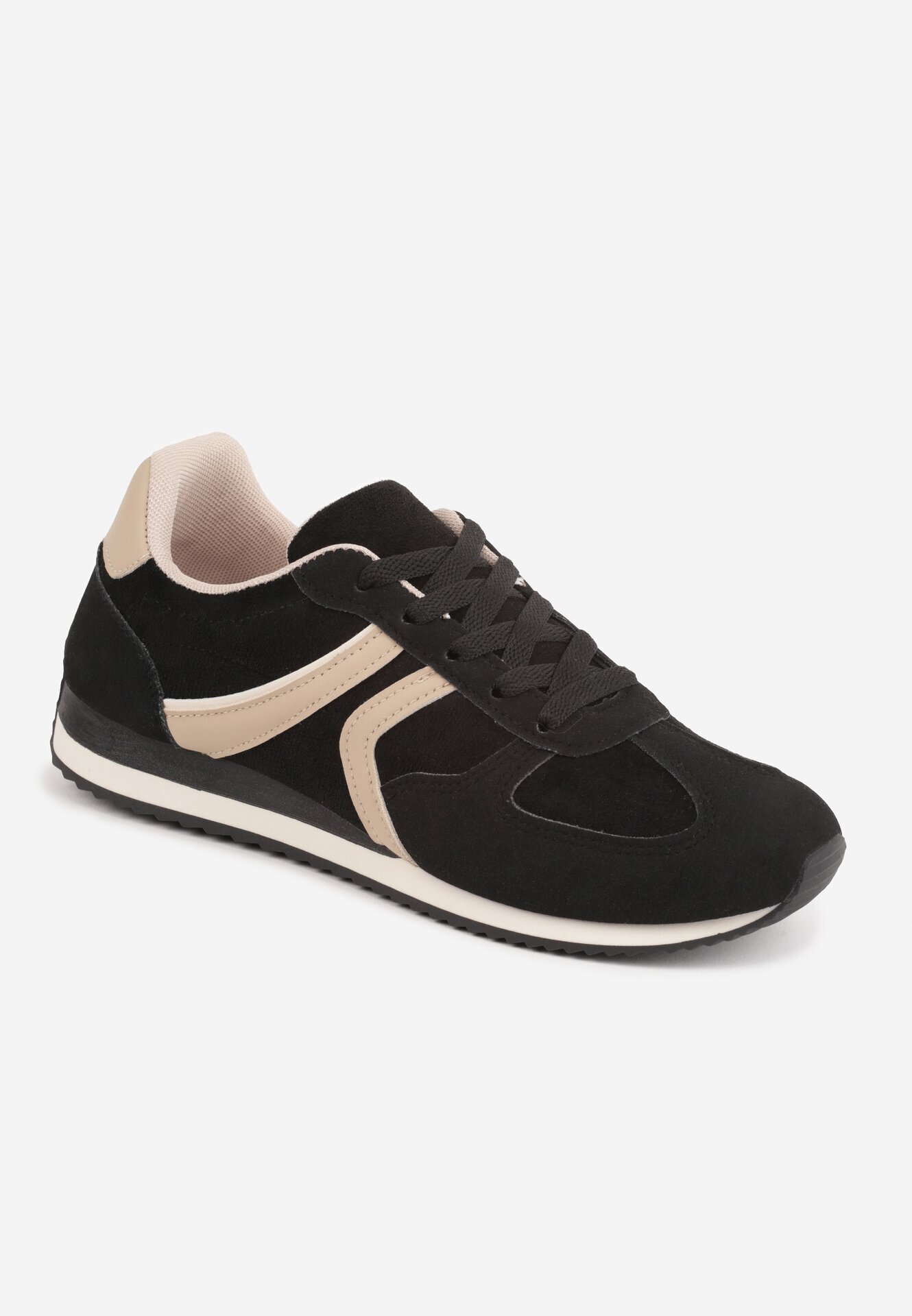 marquiiz Sneakers sport din imitație de piele întoarsă cu inserții geometrice Shanoom Negri