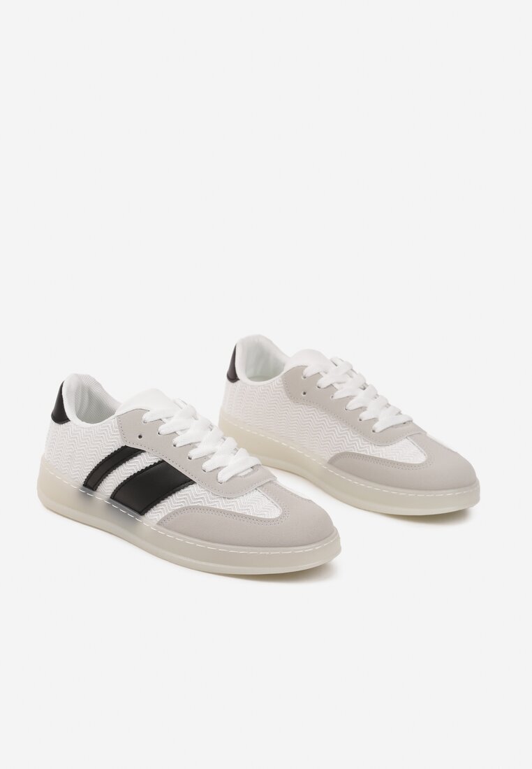 mellisa Sneakers Albi Tip Tenisi Iconici pe Talpă Semitransparentă Ulinera