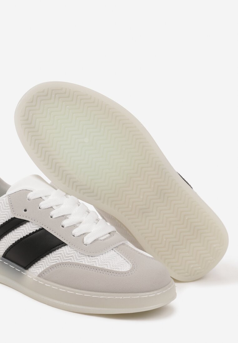 mellisa Sneakers Albi Tip Tenisi Iconici pe Talpă Semitransparentă Ulinera