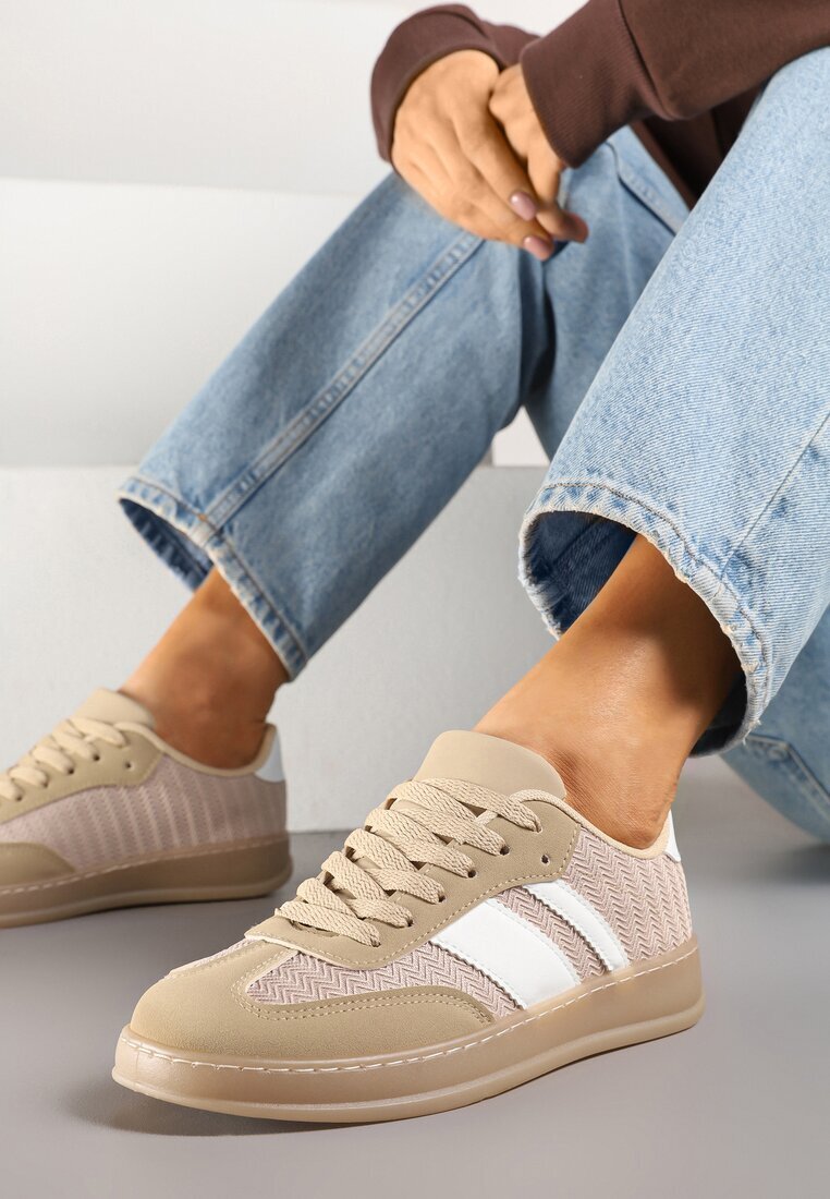 mellisa Sneakers bej închis Tip Tenisi Iconici pe Talpă Semitransparentă Ulinera