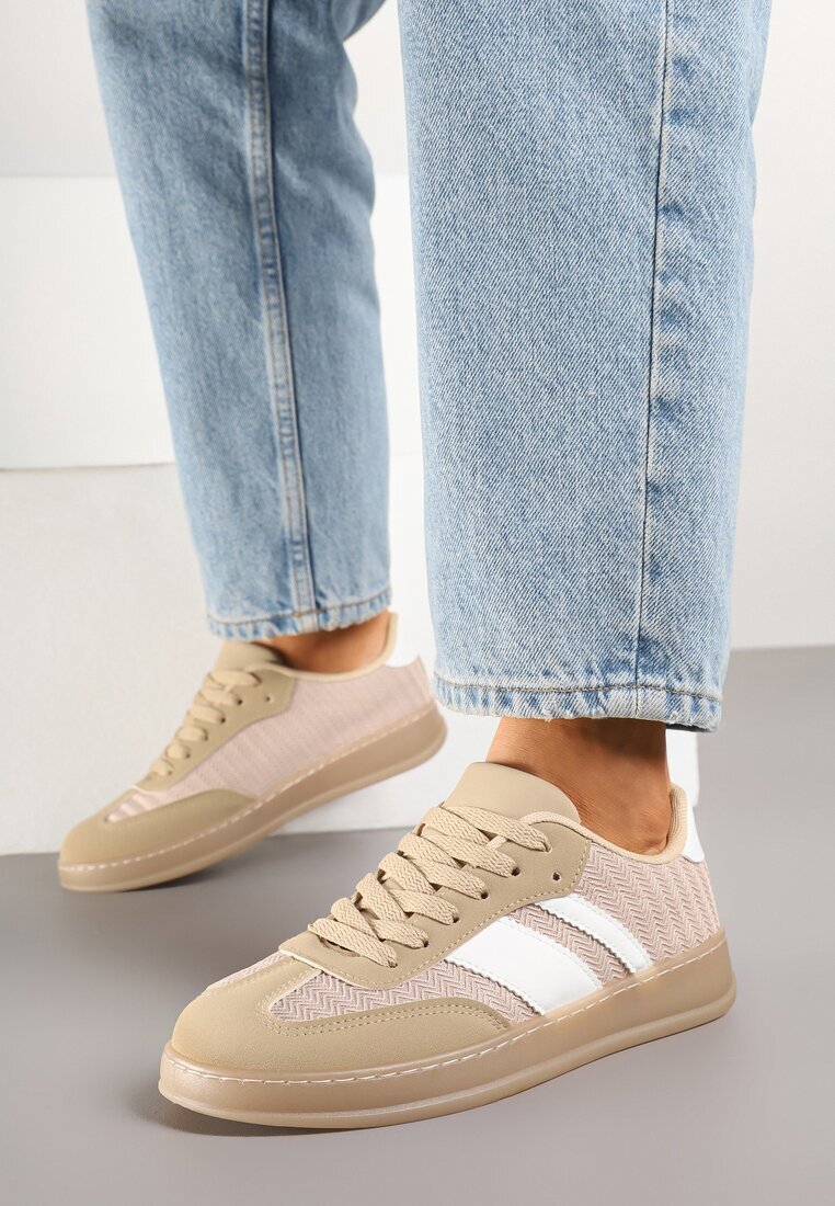 mellisa Sneakers bej închis Tip Tenisi Iconici pe Talpă Semitransparentă Ulinera