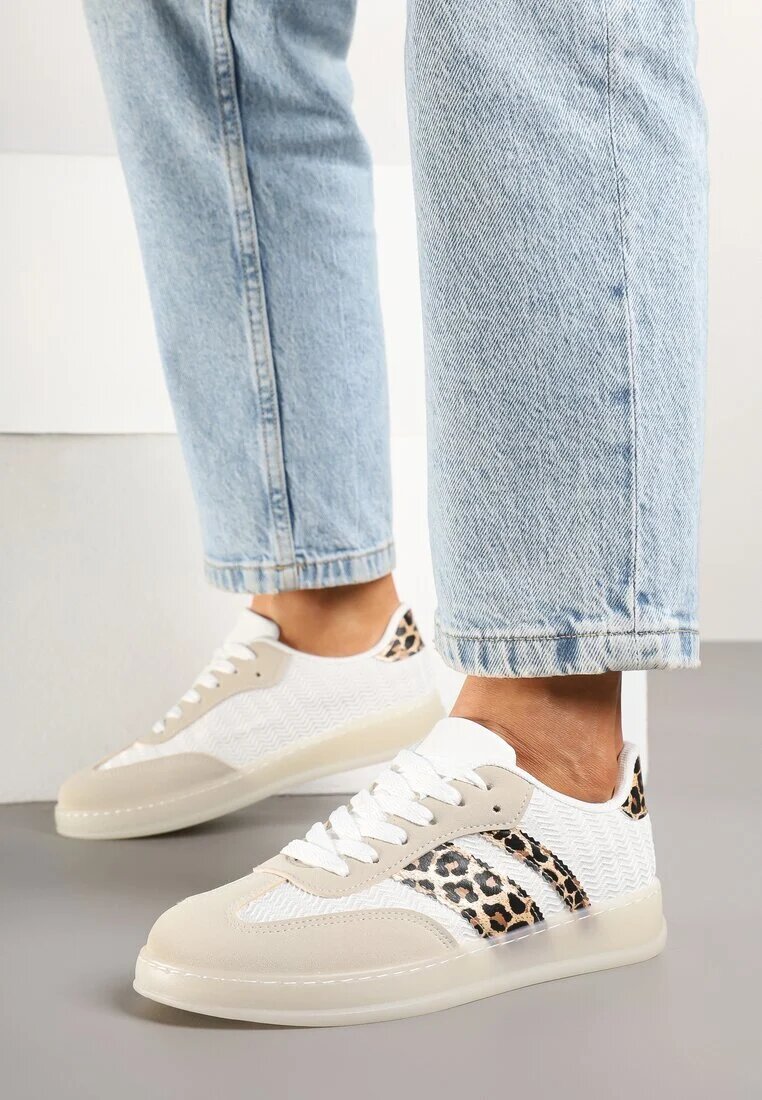 mellisa Sneakerși bej cu imprimeu leopard Tip teniși iconici pe talpă semitransparentă Ulinera