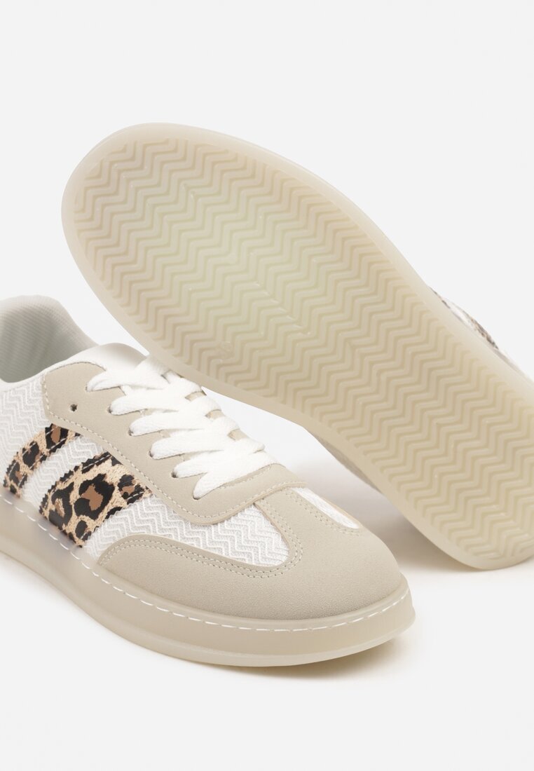mellisa Sneakerși bej cu imprimeu leopard Tip teniși iconici pe talpă semitransparentă Ulinera