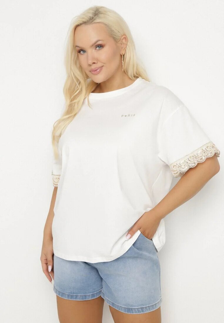 melya by melody Bluză Albă De Bumbac Decorată Cu Broderii Lizandra