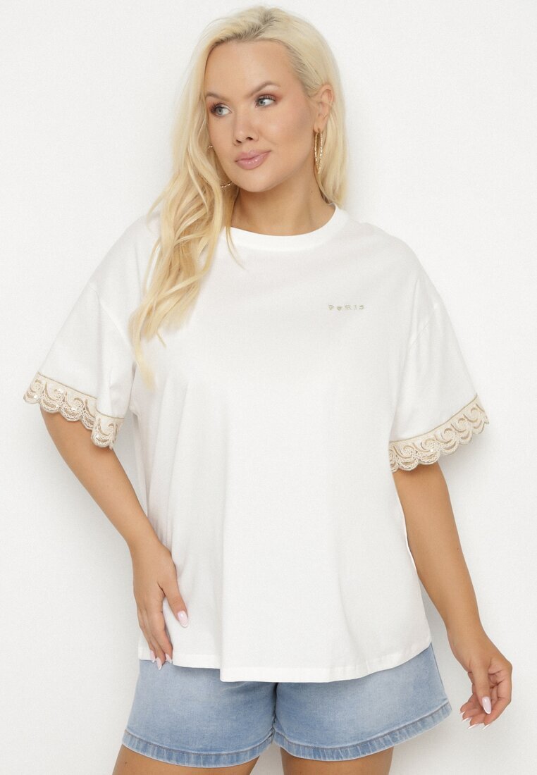 melya by melody Bluză Albă De Bumbac Decorată Cu Broderii Lizandra
