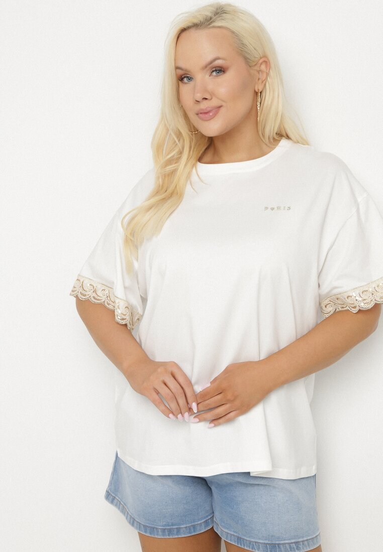 melya by melody Bluză Albă De Bumbac Decorată Cu Broderii Lizandra